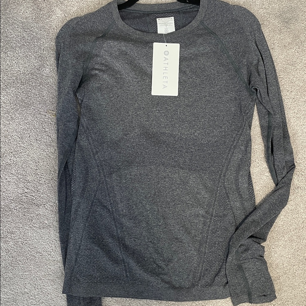 Athleta Charcoal Long Sleeve Top